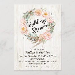 Invitación Ducha rústica de bodas florales
