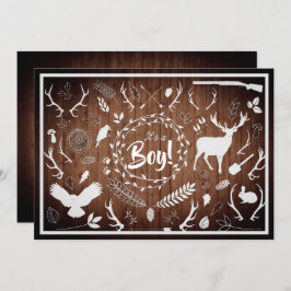 Invitación Ducha rústica para bebés (madera de granero)