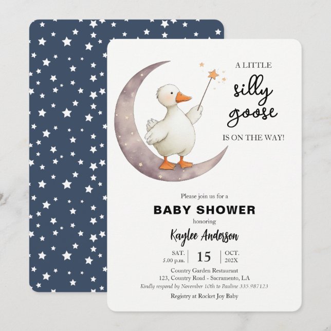 Invitación Ducha Silly Goose Baby (Anverso / Reverso)