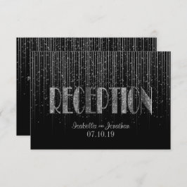 Invitación Ducha Silver Star y negro - Recepción