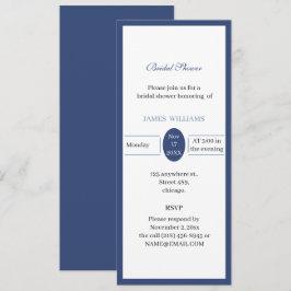 Invitación Ducha simple casera azul personalizada