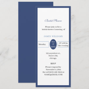 Invitación Ducha simple casera azul personalizada
