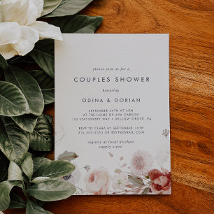 Invitación Ducha simple de parejas florales