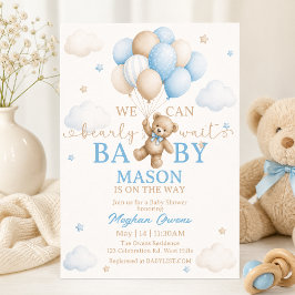 Invitación ducha temprana de bebé | Oso de peluche bebé 