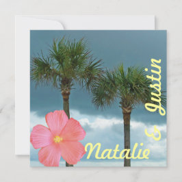 Invitación Ducha Tropical Beach Wedding