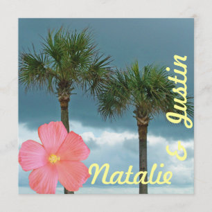 Invitación Ducha Tropical Beach Wedding