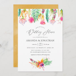 Invitación Ducha Tropical De Boda De Verano