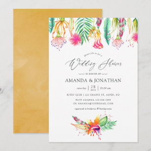 Invitación Ducha Tropical De Boda De Verano