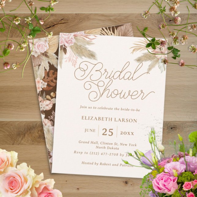 Invitación Ducha tropical de novias Boho moderno exótico (Subido por el creador)