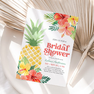 Invitación Ducha tropical de novias con piña