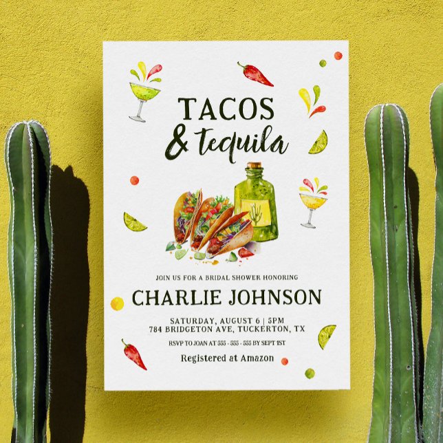 Invitación Ducha tropical de novias de verano de Tacos y Tequ (Subido por el creador)