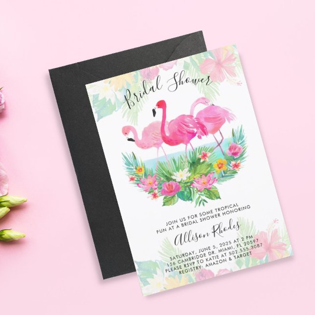 Invitación Ducha tropical de novias Flamingo (Subido por el creador)