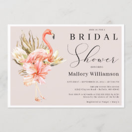Invitación Ducha tropical de novias Flamingo