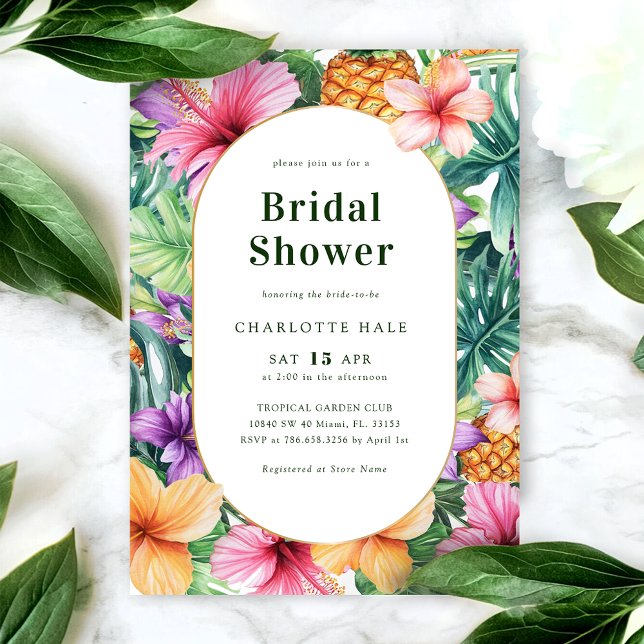 Invitación Ducha tropical floral colorida (Subido por el creador)