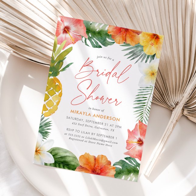 Invitación Ducha tropical floral de verano de novias (Subido por el creador)