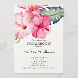 Invitación Ducha tropical hibiscus Summer Bridal