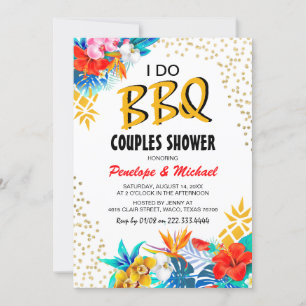 Invitación Ducha tropical "I DO BBQ" Parejas