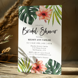 Invitación Ducha tropical Monstera Palm Bridal