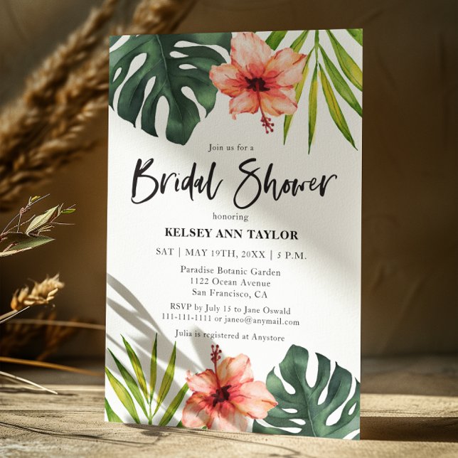 Invitación Ducha tropical Monstera Palm Bridal (Subido por el creador)