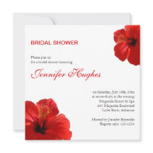 Ducha tropical roja hibiscus bridal