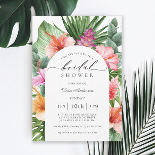 Invitación Ducha tropical tropical colorida