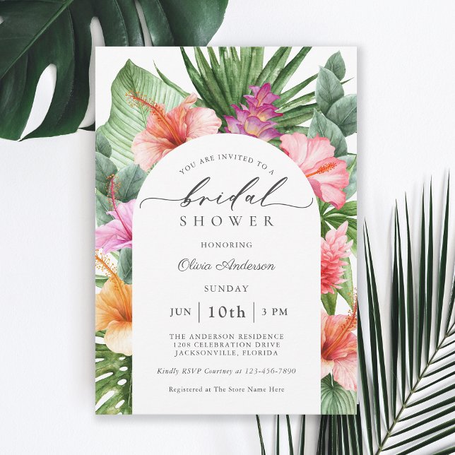 Invitación Ducha tropical tropical colorida (Subido por el creador)
