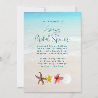 Invitación Ducha tropical turquesa para novias