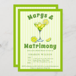 Invitación Ducha verde de novia con cóctel Margs & Matrimony