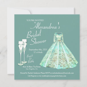 Invitación Ducha verde de novias brunch y bubbly Sage