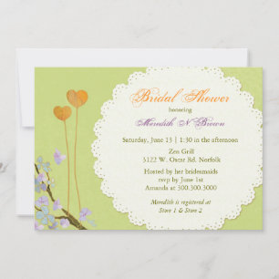 Invitación Ducha verde de novias de primavera romántica