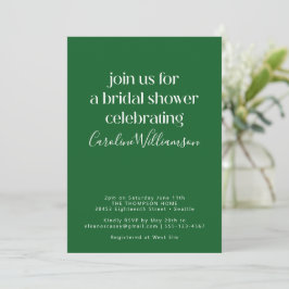Invitación Ducha verde marrón minimalista de estilo moderno