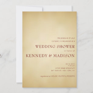 Invitación Ducha Vintage Sepia Plain Textos No Binary Shower