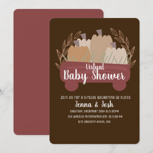 Invitación Ducha Virtual de Bebé con Carro de Recogida de Cal