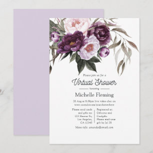 Invitación Ducha Virtual de Bebé con Flores de Terciopelo Pro