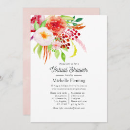 Invitación Ducha virtual de encanto rústico vintage