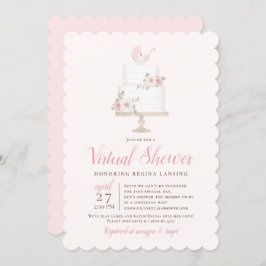 Invitación Ducha virtual de larga distancia Tartas de Pram ro