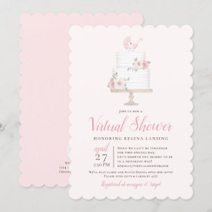Invitación Ducha virtual de larga distancia Tartas de Pram ro