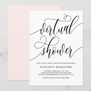 Invitación Ducha virtual de novias con guión de Bonito negro