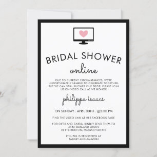 Invitación Ducha virtual de novias de Moda minimalista