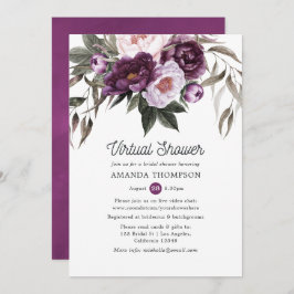 Invitación Ducha virtual de novias de terciopelo profundo