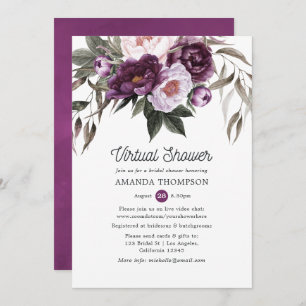 Invitación Ducha virtual de novias de terciopelo profundo