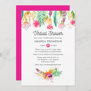 Invitación Ducha virtual de novias de verano tropical calient