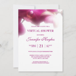 Invitación Ducha Virtual de Orquídea Rosa Floral