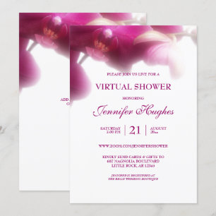 Invitación Ducha Virtual de Orquídea Rosa Floral