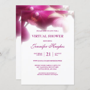 Invitación Ducha virtual de orquídeas rosadas florales