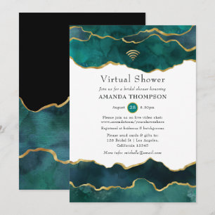 Invitación Ducha virtual de piedra de ácidos geodésicos verde