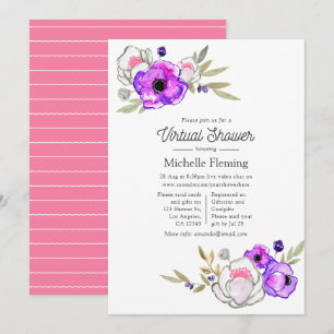 Invitación Ducha virtual de primavera floral
