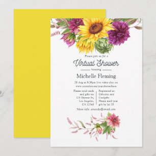 Invitación Ducha Virtual de Verano de Girasoles