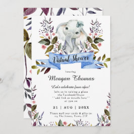 Invitación ducha virtual nuevos planes elefante ducha de bebé