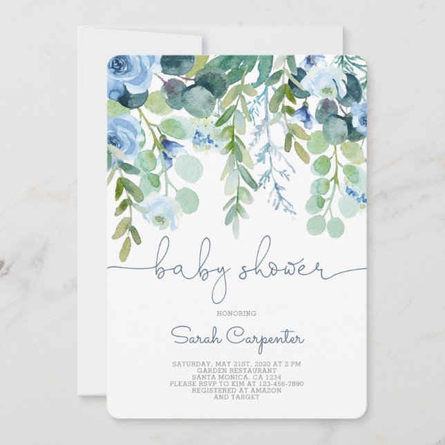 Invitación Duchada de bebé (Anverso)